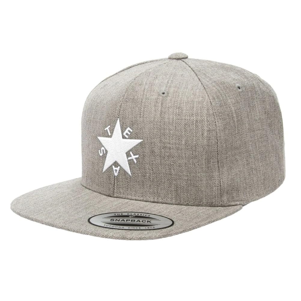 Zavala Texas Star Hat - Texas State Premium Classic Snapback Cap Heather